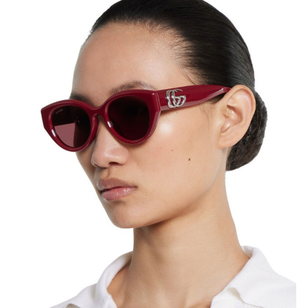 NWT Gucci GG1976SK-004 Burgundy Red 52mm Sunglasses